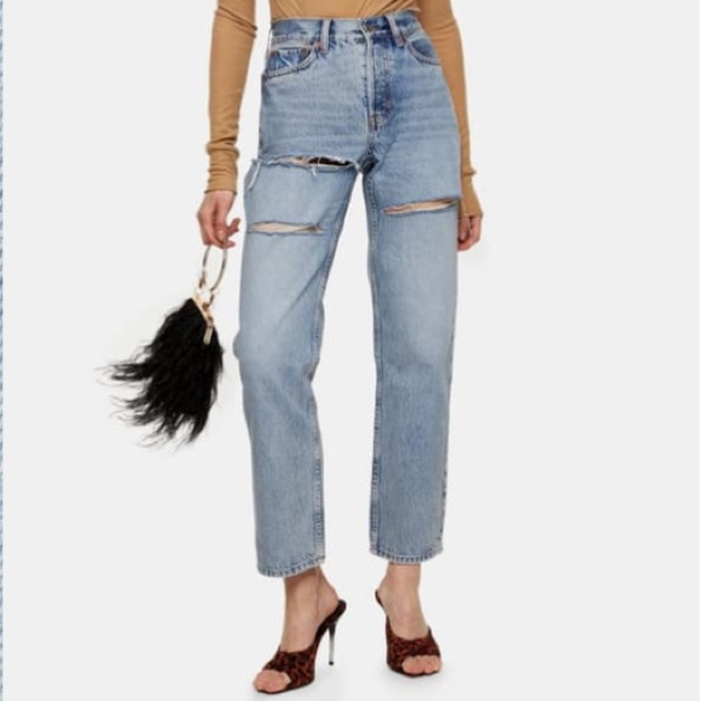 Sofia ripped high waisted dad jean